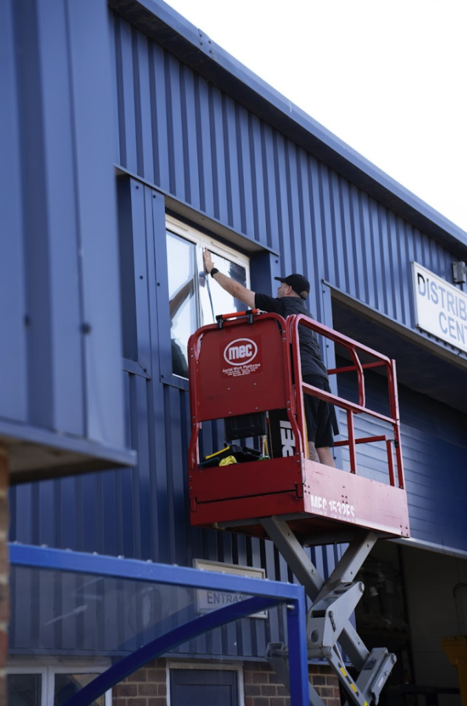 Security Window Film install on an business